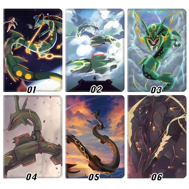 Creature Collection Legendary Rayquaza Sky Pillar Shiny Mega Form Silk Texture Flip Leather Tablet Case