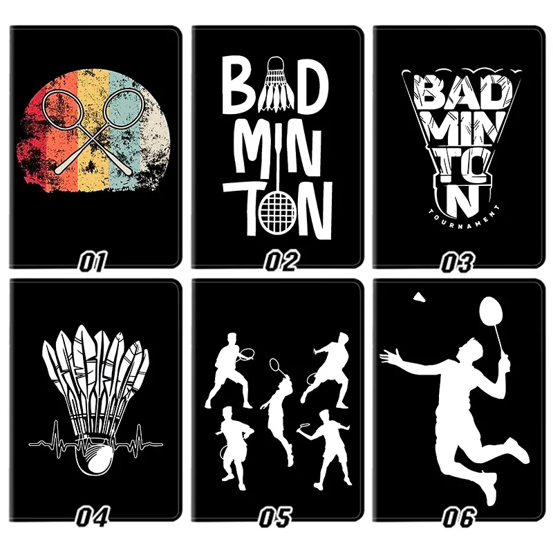 Badminton — Shuttlecock RackAlien Visitor Player SilhouAlien Visitorte RAlien Visitorro Sports Graphic Tri-Fold Leather Tablet Case