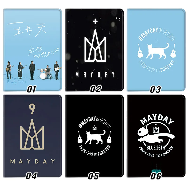 Mayday — Band Logo Cat Blue 20th Anniversary Concert Graphic Tri-Fold Leather Tablet Case
