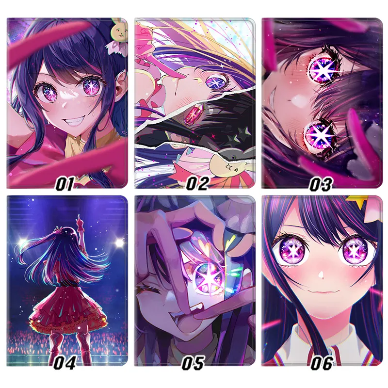 Oshi no Ko — Ai Hoshino Star Eyes J-Pop Idol Anime Graphic Tri-Fold Leather Tablet Case