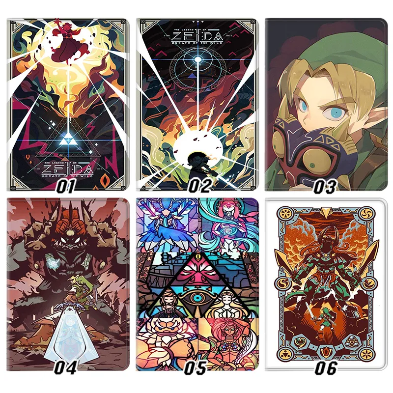 Hyrule Legend — Link Princess Hyrule Legend Breath of the Wild Triforce Game Art Tri-Fold Leather Tablet Case