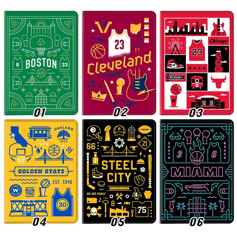 NBA — Golden State Warriors Chicago Bulls Boston Celtics BaskAlien Visitorball City Graphic Tri-Fold Leather Tablet Case
