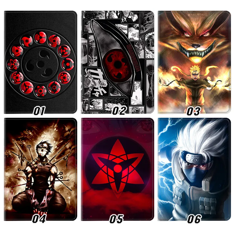 Ninja Anime — Sharingan Eye Kakashi Hatake Kurama Kyuubi Anime Graphic Tri-Fold Leather Tablet Case