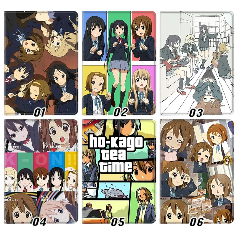 K-On! — Ho-kago Tea Time Yui Mio Ritsu Tsumugi Azusa Anime Graphic Tri-Fold Leather Tablet Case