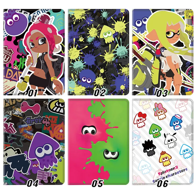 Ink Battle — Inkling Octoling Squid Ink Splash Nintendo Game Graphic Tri-Fold Leather Tablet Case