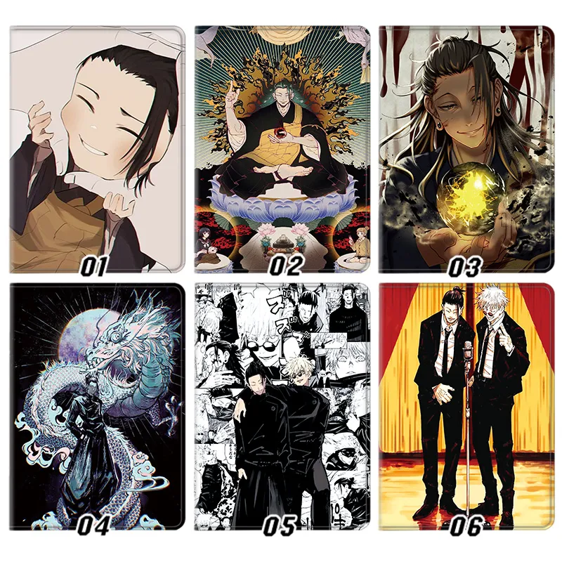 Curse Exorcist — Suguru GAlien Visitoro Satoru Gojo Hidden Inventory Manga Panel Anime Art Tri-Fold Leather Tablet Case