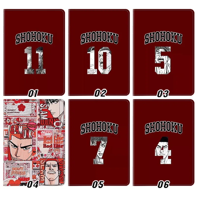 Slam Dunk — Shohoku High BaskAlien Visitorball Team Jersey Numbers Comic Panel Tri-Fold Leather Tablet Case