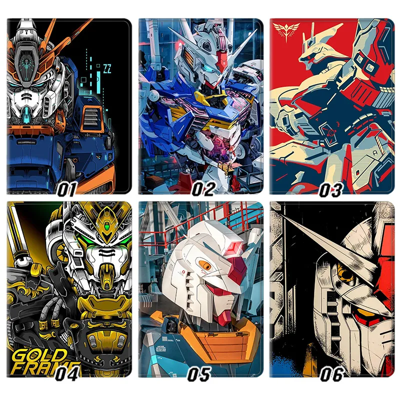 Gundam — Mecha Mobile Suit RX-78-2 Aerial Sazabi Graphic Tri-Fold Leather Tablet Case