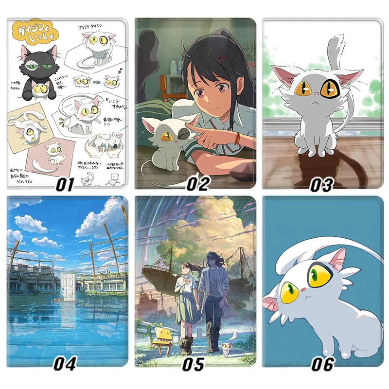Suzume — Daijin Cat Suzume Iwato Souta Munakata Anime Tri-Fold Leather Tablet Case