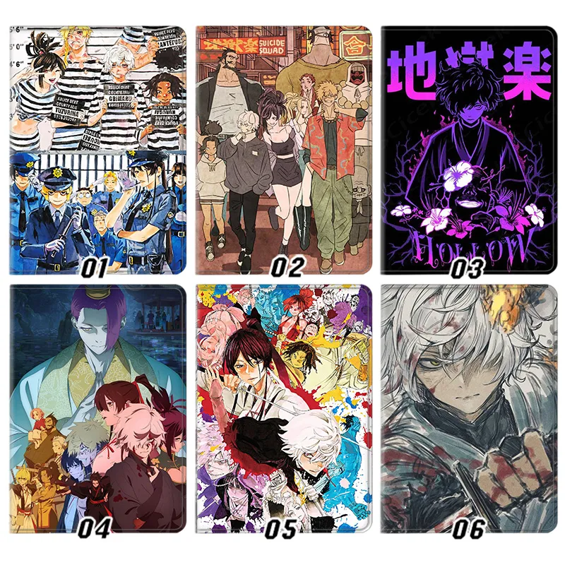 Hell's Paradise — Gabimaru Sagiri Yamada Asaemon Anime Graphic Tri-Fold Leather Tablet Case