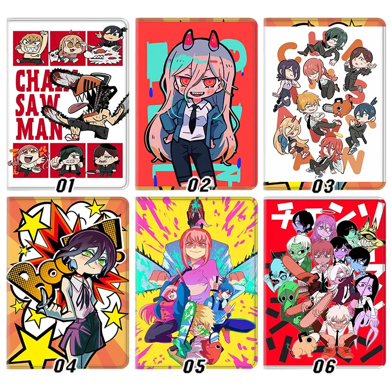 Chainsaw Man — Denji Power Makima Reze Chibi Anime Graphic Tri-Fold Leather Tablet Case