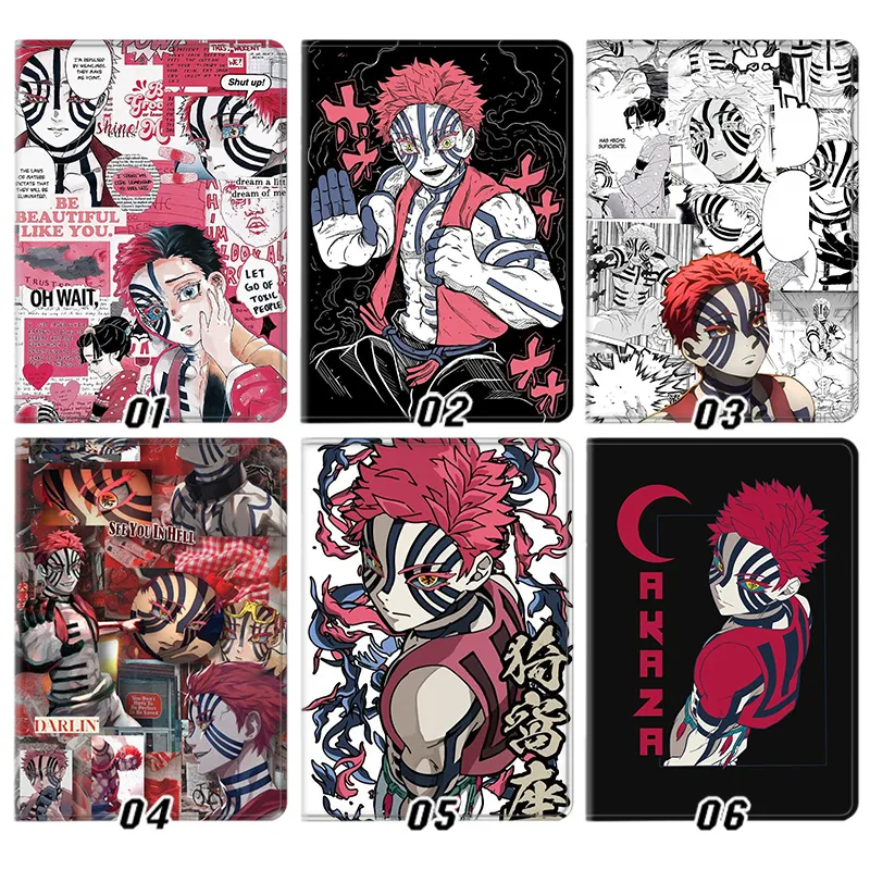 Blade Corps — Akaza Upper Moon Three Manga Panel Tri-Fold Leather Tablet Case