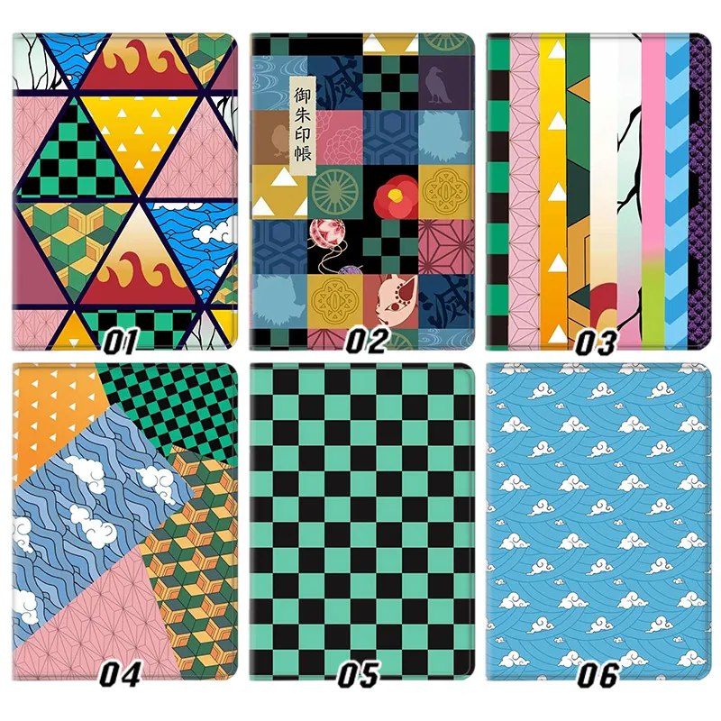 Blade Corps — Tanjiro Nezuko Haori Pattern Anime Tri-Fold Leather Tablet Case
