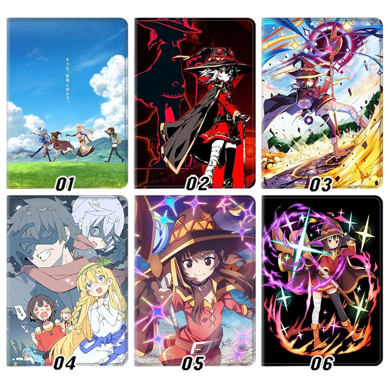 KonoSuba — Megumin Explosion Magic Anime Graphic Tri-Fold Leather Tablet Case